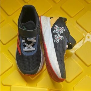 adidas Kids Black and Red Sneakers with Velcro